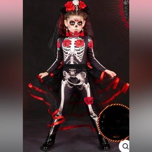 Kids size 10 inspired Day of the Dead Sugar skull Halloween